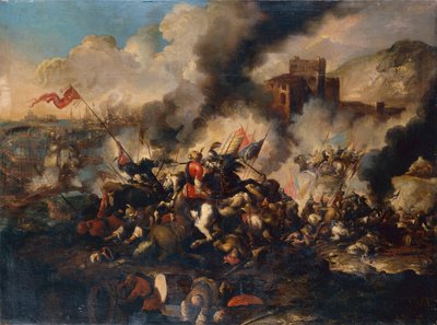 Bir Haçlı Savaşı (tuval üzerine yağlı boya) by Antonio Calza
