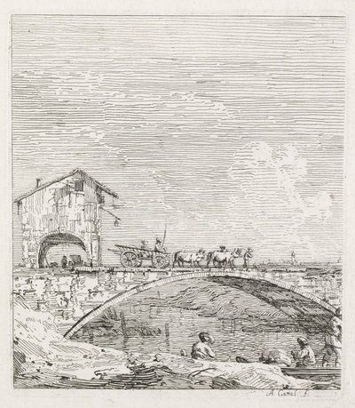 Görüntüler: Köprüden Geçen Bir Vagon, 1735-1746. by Giovanni Antonio Canal