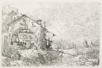 Görüntüler: Kemer Altında Su Çeken Bir Kadın, 1735-1746. by Giovanni Antonio Canal