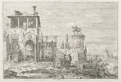 Manzara: Binicilik Anıtı by Antonio Canaletto