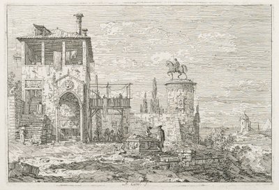 Manzaralar: Binicilik Anıtı, 1735-1746. by Giovanni Antonio Canal