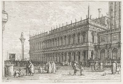 Manzara: Kütüphane, Venedik, 1735-1746. by Giovanni Antonio Canal