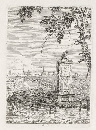 Görüntüler: Ağacın Altındaki Küçük Anıt, 1735-1746. by Giovanni Antonio Canal