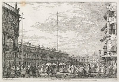 Manzara: Procurators Palace ve St. Géminien Kilisesi, Venedik, 1735-1746. by Giovanni Antonio Canal