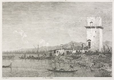 Manzara: Malghera Kulesi by Antonio Canaletto