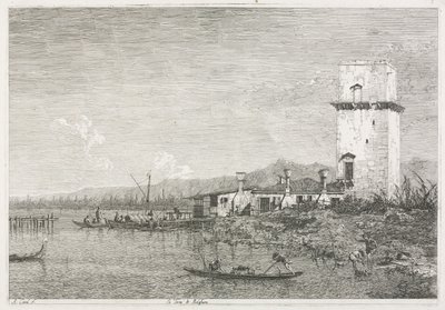 Manzara: Malghera Kulesi, 1735-1746. by Giovanni Antonio Canal
