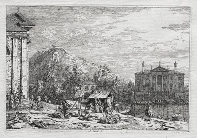 Venedik ve Çevresi Manzaraları: Nehrin Ötesinde Bir Şehir by Antonio Canaletto