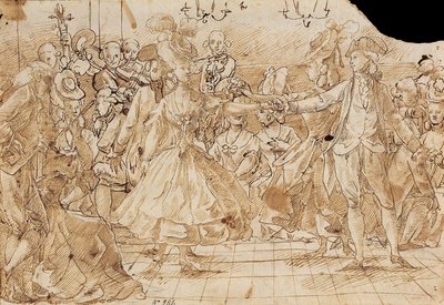 "" Menuet "" - Oeuvre de Antonio Casanovas Torrents (1752-1796) Minuet Kalem, kağıt üzerinde kahverengi Hint mürekkebi c. 1780 Katalonya Ulusal Sanat Müzesi, Barselona 20.9x30 by Antonio Casanovas i Torrents