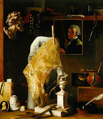 Otoportre ile Nesnelerin Natürmort by Antonio Cioci or Ciocchi