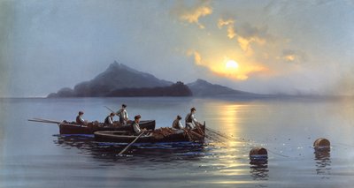 Capri kıyılarındaki balıkçılar (tuval üzerine yağlı boya) by Antonio Coppola