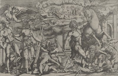 Neptün ve Athena Arasındaki Yarışma, 1540-45. by Antonio Fantuzzi