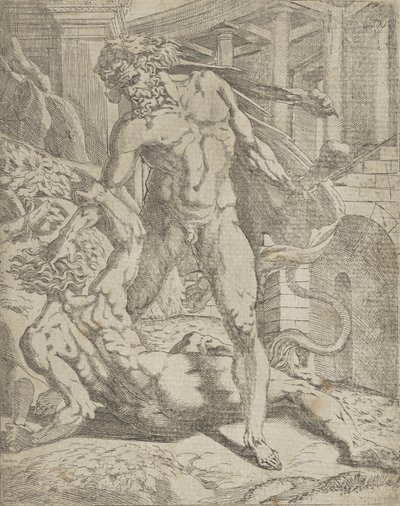 Herkül ve Cacus, 1540-45. by Antonio Fantuzzi