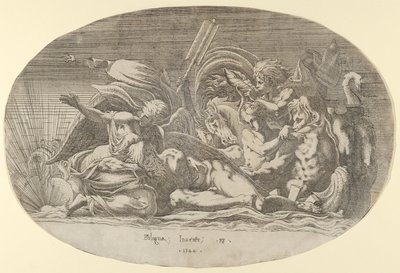 İris, Neptün ve Uyku, 1544. by Antonio Fantuzzi