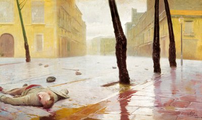 Dövüşten sonra. Antonio Fillol'un (1870-1930) tablosu by Antonio Fillol
