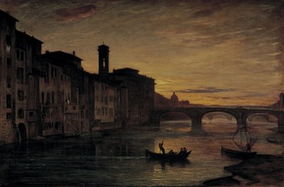 Ponte Santa Trinita'daki Arno Nehri, 1866 dolayları (tuval üzerine yağlıboya) by Antonio Fontanesi