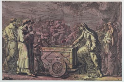 Lucius Albinius Vesta Bakirelerini Kurtarır by Antonio Giuseppe Basoli