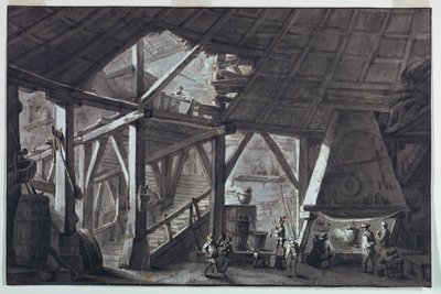 Sahne Tasarımı, Harap Çiftlik Binası İç Mekanı by Antonio Giuseppe Basoli