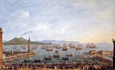 İspanya ve Napoli Kralı III. Charles'ın Napoli'den ayrılışı 1759. by Antonio Joli