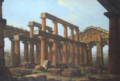 Paestum'daki Poseidon Tapınağı, Antonio Joli (1700-1777) by Antonio Joli