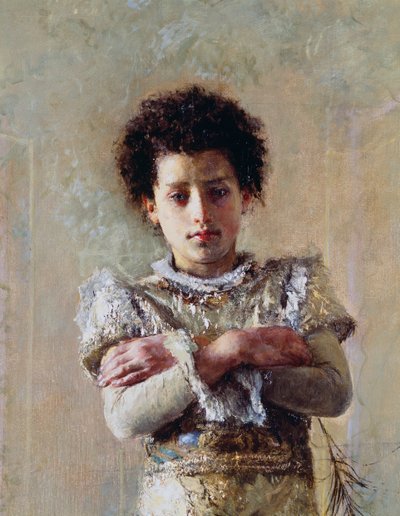 Akrobat, detay, Antonio Mancini (1852-1930), tuval üzerine yağlı boya, 250.5x111.5 cm by Antonio Mancini