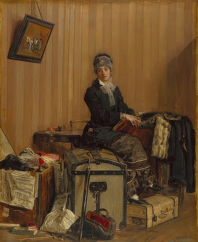 Gümrük ofisinde. 1877 by Antonio Mancini