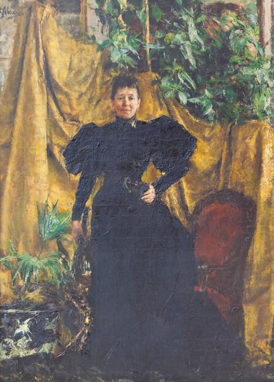 Sinyora Pantaleoni'nin Portresi by Antonio Mancini