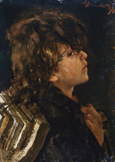 Okul çocuğu by Antonio Mancini