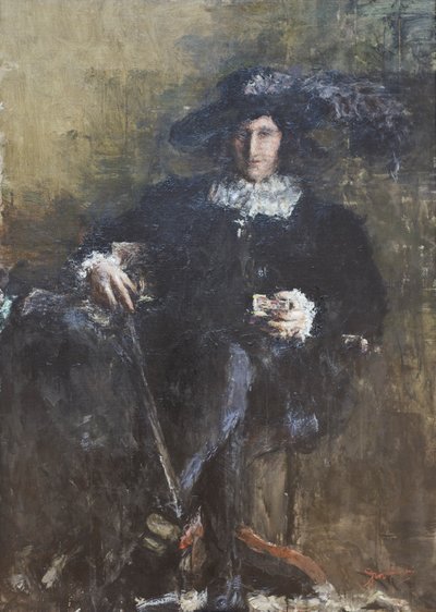 Oturan Silahşör, c.1920 (tuval üzerine yağlıboya) by Antonio Mancini
