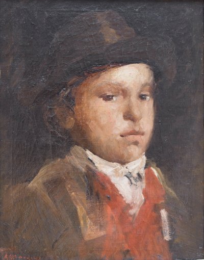 Çoban çocuk, c.1867 (tuval üzerine yağlıboya) by Antonio Mancini