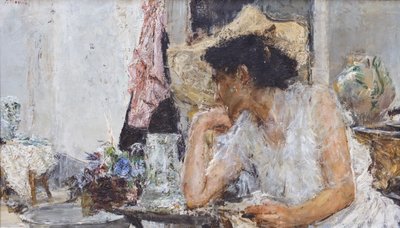 Tuvaletteki kadın by Antonio Mancini