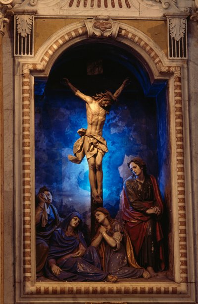 Çarmıha Gerilme, Anton Maria Maragliano (1664-1739), Haç Şapeli, Our Lady of Acquasanta, Acquasanta, Cenova, Liguria, İtalya by Antonio Maria Maragliano