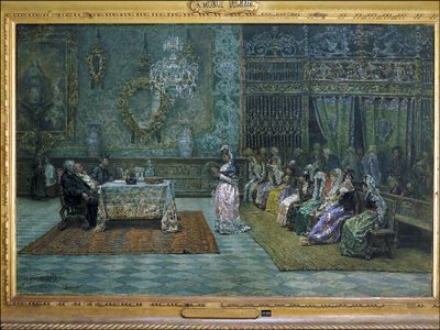 Granada papaz evinde doktrin incelemesi, 19. yüzyıl sonu (yağlıboya) by Antonio Munoz Degrain