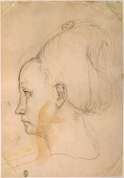 Fransa, Paris, genç bir kadının başı by Antonio Pisanello