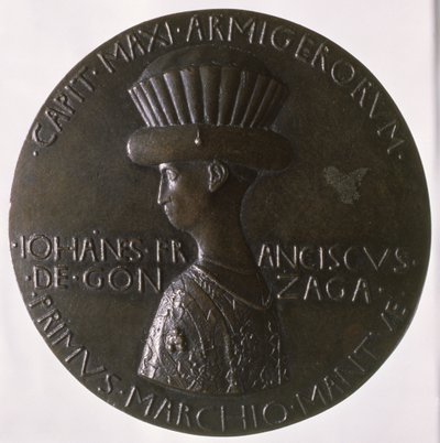 Gianfrancesco Gonzaga'yı (13945-1444) 1446-8 (bronz) tasvir eden portre madalyası (tersi için bkz. 96844) by Antonio Pisanello