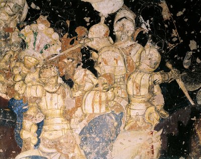 Louvezerp Turnuvası-Savaşı, Antonio Pisano tarafından Pisanello (1395 öncesi-ca 1455 öncesi), fresk olarak bilinir. Detay. Palazzo Ducale, Mantua. by Antonio Pisanello