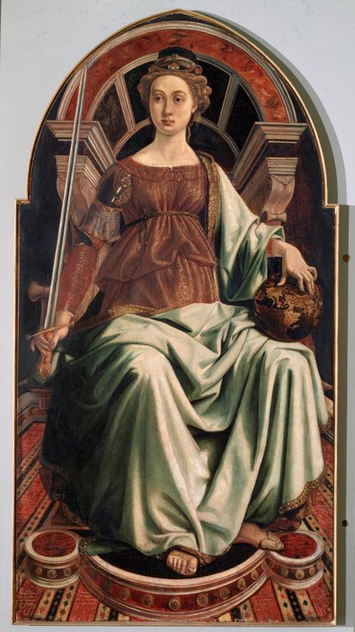 Adalet Alegorisi - panel üzerine yağlı boya, c.1470 by Antonio Pollaiuolo