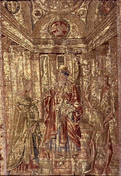 Herod tarafından suçlanan Vaftizci Yahya, azizin hayatından sahneleri betimleyen goblen (tekstil) by Antonio Pollaiuolo