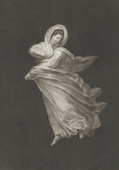 Akan perdeli bir bacchante, aşağı bakıyor, sağ kolu bükülü ve sol kolu ..., yakl. 1795-1847. by Antonio Ricciani