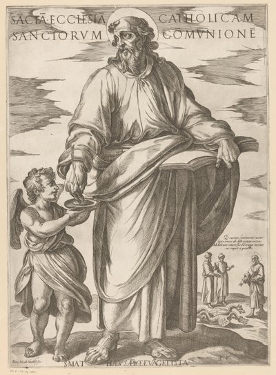 De heilige Matteüs Kutsal Komünyon (nesne üzerindeki başlık) Christ, Mary en de apostelen (dizi adı) by Antonio Tempesta