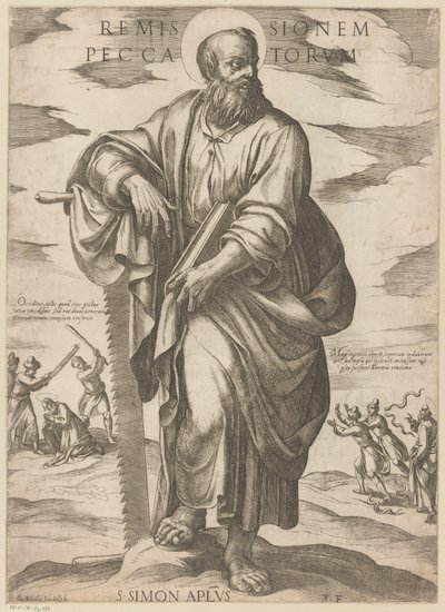 Simon de heilige Günahların bağışlanması (nesne üzerindeki başlık) Christ, Mary en de apostelen (dizi adı) by Antonio Tempesta