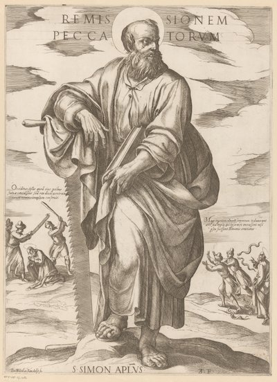 Simon de heilige Günahların bağışlanması (nesne üzerindeki başlık) Christ, Mary en de apostelen (dizi adı) by Antonio Tempesta
