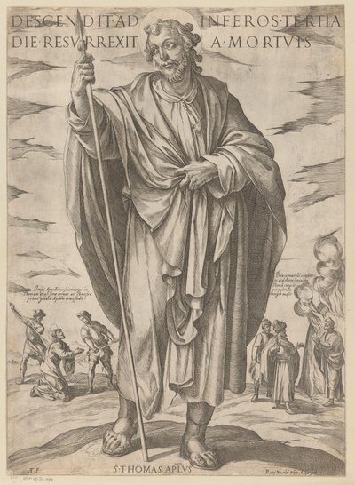 Heilige Tomas hakkında üçüncü gün cehenneme indi ve ölümden dirildi (nesnedeki başlık) Christ, Mary en de apostelen (dizi adı) by Antonio Tempesta