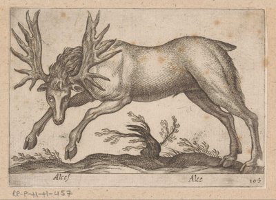 eland Geyik / Alce (nesne üzerindeki başlık) Dieren en fabelwezens (dizi adı) Dünyanın en meraklı hayvanlarının yeni koleksiyonu (seri başlığı) by Antonio Tempesta