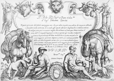 Bir dizi av sahnesinin ön yüzü, 1609 by Antonio Tempesta