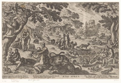 altın Çağ Aetas aurea (nesne üzerindeki başlık) Dünyanın Dört Çağı (dizi adı) by Antonio Tempesta