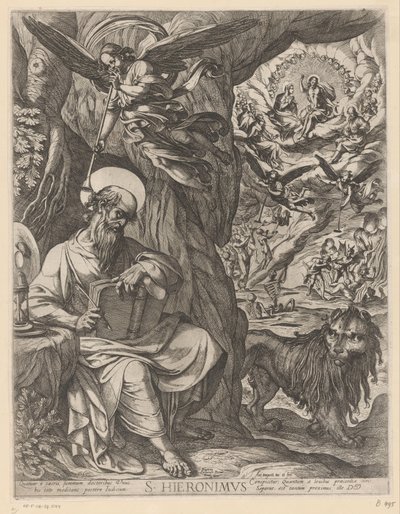 Aziz Jerome, Son Yargıyı Düşünürken Vahşi Doğada S. Hieronimus (nesne üzerindeki başlık) by Antonio Tempesta