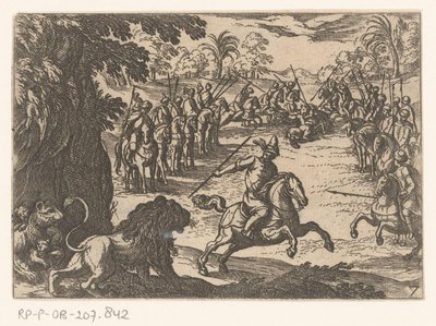 aslan avı Av sahneleri (bölüm 3) (dizi başlığı) by Antonio Tempesta