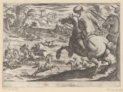 aslan avı Av sahneleri (bölüm 6) (dizi başlığı) by Antonio Tempesta
