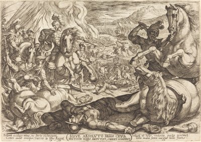 Joshua, Arabaları Yaktırdı ve Düşmanlarının Bacaklarını Kesti by Antonio Tempesta