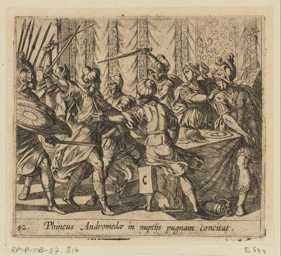 Phineus verstoort de bruiloft van Perseus ve Andromeda Phineus, Andromeda
